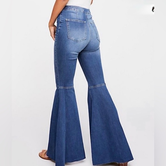 NWT Free People We The Free Just Float On Flare Denim Bell Bottom Jeans 25 - Picture 2 of 16